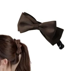 バナナクリップ リボン リボンクリップ ヘアクリップ ずれない 上品 可愛い かわいい 髪飾り髪留め クリップ ヘアアクセサリー おしゃれ 大人 しっかりとまる クリップ リボンヘアアクセ 大人可愛い (ブラウン) [ブラウン]
