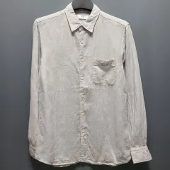 ユニクロ リネン グレー シャツ メンズ100 ㅡ0912
