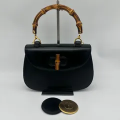 GUCCI グッチ バンブー ハンドバッグ ミニバッグ 2WAY ショルダーバッグ 斜め掛け カーフ レザー ブラック 黒 ゴールド金具  【中古】