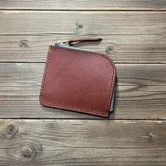 L字ファスナーウォレット　コンパクト財布　ブラウン