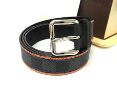 ■新品同様■ LOUIS VUITTON ルイヴィトン M9770 ダミエグラフィット サンチュールエース ベルト シルバー金具 ブラック系 FV6129