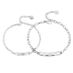 【ギフトボックス付】 ペアブレスレット 2点セット ペア レディース メンズ カップル お揃いアクセサリー プレゼント 人気 金属アレルギー チェーン 細い アクセサリー ジュエリー ストーン 普段使い 結婚式 