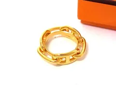 ■新品同様■ HERMES エルメス シェーヌダンクル ルカデ レガート スカーフリング スカーフ留め アクセサリー ゴールド系 FV8232