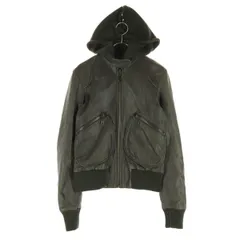 DOMA ドーマ 長袖 レザー シングルライダースジャケット S ブラウン フーディー 羊皮 レディース 古着