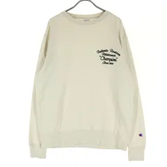 Champion チャンピオン ロゴ刺繍 長袖 スウェット トレーナー M ホワイト メンズ 古着