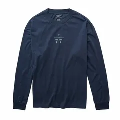 アメリカンイーグル AMERICAN EAGLE メンズ オーバーサイズフィット 長袖 グラフィックTシャツ ロンT ネイビー