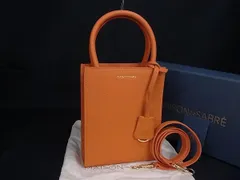 ■極美品■ MAISON de SABRE メゾンドサブレ レザー 2WAY ハンドバッグ トート ショルダー クロスボディ オレンジ系 FW1023