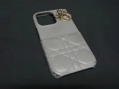 ChristianDior クリスチャンディオール レディディオール カナージュ レザー iPhone13Pro 対応 アイフォンケース グレー系 BN7925