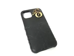 ChristianDior クリスチャンディオール レディディオール カナージュ レザー iPhone12Pro 対応 アイフォンケース ブラック系 BN7906