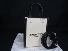 ■新品同様■ JIMMY CHOO ジミーチュウ Mini N/S Tote Bag  2WAY クロスボディ ハンドバッグ ショルダー アイボリー系 FW2179