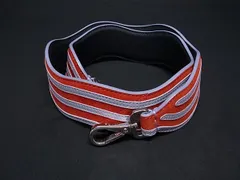 ■美品■ FENDI フェンディ ストラップユー スエード×レザー バッグ用 ショルダーストラップ ライトブルー系×レッド系 FS8983