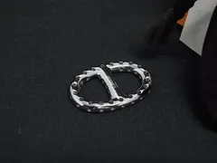 ■新品■未使用■ HERMES エルメス ミニ シェーヌダンクル ペルフォレ スカーフリング スカーフ留め アクセサリー シルバー系 FW2242