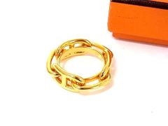 美品 HERMES シェーヌダンクル スカーフリング ゴールド エルメス 箱