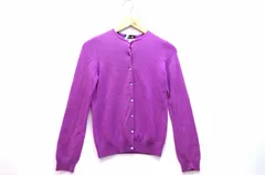 【229220】＜クリーニング済み＞ Drawer ドゥロワー  カシミヤ100％　ニットカーディガン 1513-106-3154 パープル