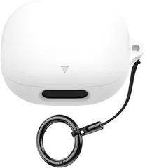 Keminsung compatible with anker Soundcore Liberty 4 Pro ケース シリカゲル材質ほごシェル 耐衝撃性 滑りにくく (ホワイト)