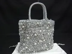 ■新品同様■ ANTEPRIMA アンテプリマ PVCワイヤー ビーズ チェーン クロスボディ ハンドバッグ ショルダーバッグ シルバー系 FT5893