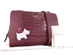 ■極美品■ RADLEY ラドリー クロコダイル型押しレザー クロスボディ ショルダーバッグ 斜め掛け レディース ボルドー系 FT5906