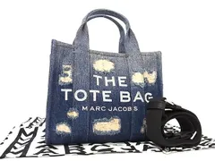 ■新品同様■ MARC JACOBS マークジェイコブス THE TOTE BAG デニム 2WAY トート ハンドバッグ ショルダーバッグ ネイビー系 FT5935