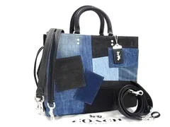 ■新品同様■ COACH コーチ CAN10 キャンバス クロスボディ ハンドバッグ トートバッグ ショルダー レディース ブルー系 FT6736