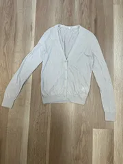 【225432】UNIQLO ユニクロ  ライトVネックカーディガン　長袖　テンセル・アセテート混　軽量　M  ・ 251-181867 ライトグレー