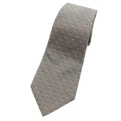 Dunhill ダンヒル イタリア製 シルク ドット 斜ヘリンボーン柄 ネクタイ  グレー メンズ 古着