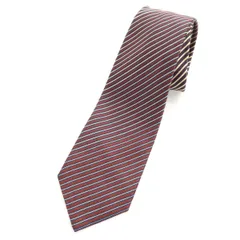BVLGARI ブルガリ イタリア製 シルク 斜ストライプ柄 ネクタイ  ボルドー メンズ 古着
