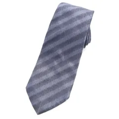 Christian Dior クリスチャンディオール フランス製 シルク 斜ストライプ柄 ネクタイ  ネイビー メンズ 古着