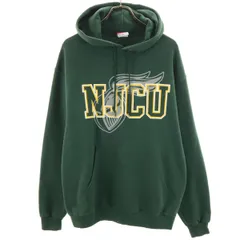 Champion チャンピオン NJCU 長袖 スウェットパーカー L 深緑 メンズ 古着