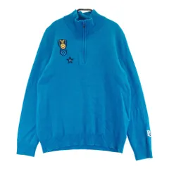 サイズ：5 PEARLY GATES パーリーゲイツ  カシミヤ混 ハーフジップ ニットセーター  ブルー系 [240101630277] ゴルフウェア メンズ ストスト