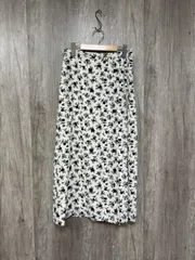 BEAUTY & YOUTH ビューティ&ユース ユナイテッドアローズ モノトーンフラワープリントラップフレア スカート sizeM/白 ■◆ レディース