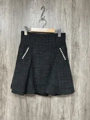 dazzlin ダズリン ツイードフレア ミニ スカート sizeM/黒 ◆■ レディース