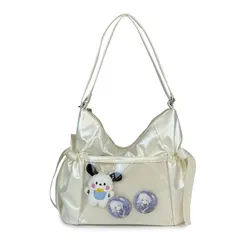 [Liebendo] 痛バッグ 痛バ リュック 推し活バック ショルダー バッグ リボン Y2K 肩掛け 可愛い 推し活 グッズ ぬいぐるみ 鞄 人気 おしゃれ かわいい いたバック a4 いたば ぬい活 レディース オタ活 (ホワイト) [ホワイト]