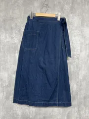 NATURAL BEAUTY BASIC ナチュラルビューティーベーシック デニム 巻き ラップ スカート sizeM/青 ■■ レディース