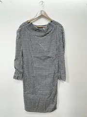 ANNEMIE VERBEKE　アネミベルベッカ チェック柄  ロング ワンピース size0S/黒■■レディース