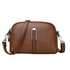 [AQUA Marine] レディース ショルダーバッグ ミニバッグ PUレザー 小型 ハンドバッグ 調節可能ストラップ付き 軽量 斜め掛け 肩掛け デイリー お出かけ きれいめ カジュアル (ブラウン) 