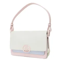 【美品】Cole Haan コール ハーン バッグ ホワイト系 ピンク ブルー | ミニ ショルダー バッグ / ハンドバッグ | 肩掛け クロスボディ コンパクト ロゴ 牛革 | ブランド カバン【レディース】【中古】