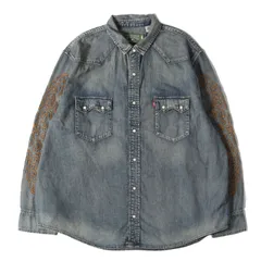 Levis リーバイス シャツ インディゴ サイズ:XL | DENIM TEARS ヴィンテージ加工 ウエスタンステッチ スナップボタン デニムシャツ (Western Stitch Denim Shirt) | トップス | コラボ 別注【中古】