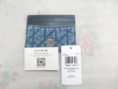 新品未使用　COACH 　コーチ　スリム ID カード ケース・キルティング　CAT70 IMTYV　デニム×レザー
