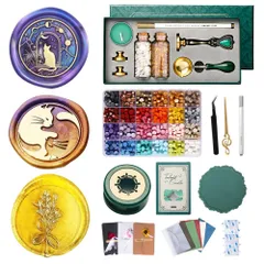 封蝋 スタンプ シーリングスタンプ プレゼント 招待状 結婚式 記念日 スタンプセット 誕生日 祝い 手紙 印章 封書 シーリングワックス ギフトボックス (All In Oneフルセット)