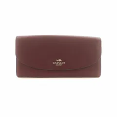 コーチ COACH 長財布 ウォレット レザー ヒョウ柄 レオパード ロゴ 赤 ワインレッド ■GY11 /MQ