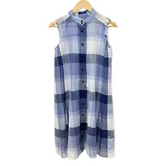 BLUE LABEL CRESTBRIDGE(ブルーレーベルクレストブリッジ) ワンピース サイズ38 M レディース美品  - ネイビー×白×マルチ