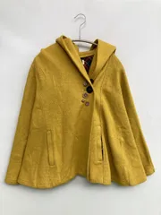 ポンチョ M イエロー 無地 フードあり