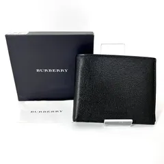 SD5784 新品未使用！ BURBERRY バーバリー ノバチェック レザー 二つ折り財布 コンパクトウォレット ブラック ビジネス
