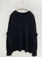 無印良品 ムジルシリョウヒン ニット/セーター XL ブラック ウール・ニット 無地 ミドル丈 長袖 クルーネック(丸首)