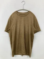 UNIQLO ユニクロ Tシャツ/カットソー M ブラウン 無地 ミドル丈 半袖 クルーネック(丸首)