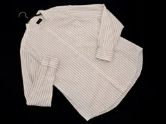 green label relaxing グリーンレーベルリラクシング ユナイテッドアローズ ストライプ バンドカラー シャツ sizeM/白ｘベージュ ■◇ メンズ