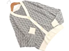 GLOBAL WORK グローバルワーク 総柄 ニット カーディガン sizeM/黒ｘ白 ■◇ レディース