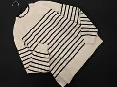 GLOBAL WORK グローバルワーク ボーダー モックネック ニット セーター sizeM/オフホワイト ◇■ レディース