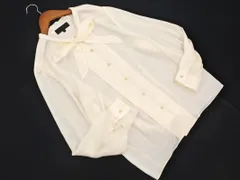 UNTITLED アンタイトル タック ボウタイ ブラウス シャツ size44/アイボリー ■◇ レディース