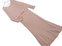 who's who Chico フーズフーチコ Vネック ベルト付き ニット ワンピース sizeF/ピンクベージュ ■◇ レディース